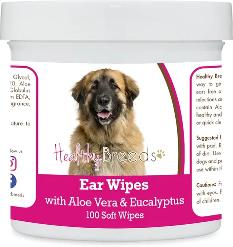 Miniatura 79 de Healthy Breeds Pastor alemán, silla de montar, toallitas de limpieza de oídos con aloe y eucalipto para perros, 100