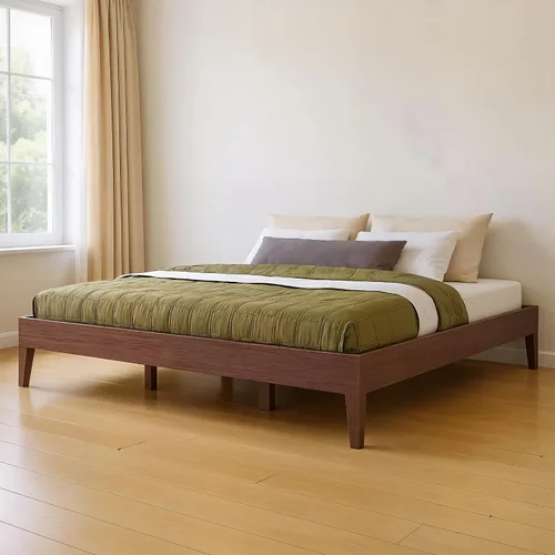 Miniatura 11 de Grain & Grove Cama con plataforma Bear (matrimonial), roble en relieve marrón oscuro