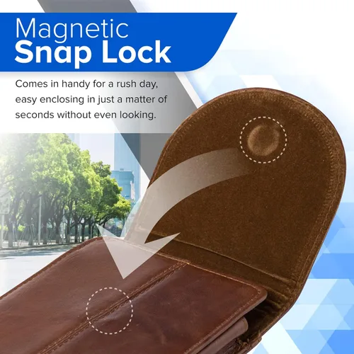 Miniatura 4 de Funda con clip para cinturón, de piel auténtica, con cierre magnético, para iPhone 17 Pro Max 16 Pro Max 14 Pro Max 13 Pro Max Samsung Galaxy S25