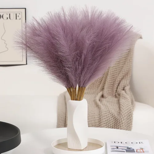 Miniatura 18 de Wertuirk 30 piezas de hierba artificial de pampas – Hierba de pampas rosa de 24 pulgadas para decoración del hogar, hierba de pampas artificial