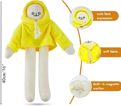 Miniatura 3 de OUKEYI Muñeca de plátano de 16 pulgadas, juguete de plátano de felpa con imán, divertida almohada de felpa intercambiable, juguete de descompresión