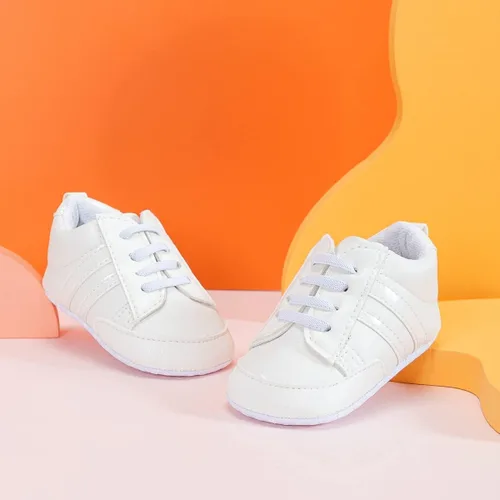 Miniatura 5 de KIDSUN Zapatos deportivos de cuero para bebés y niñas con suela suave antideslizante para recién nacidos zapatos casuales para primer caminante