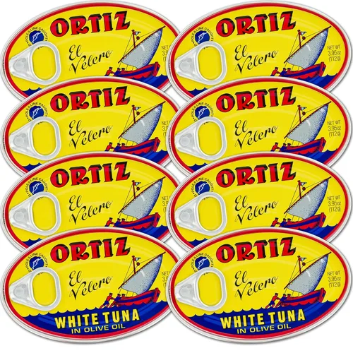 Miniatura 10 de Ortiz Atún en aceite de oliva, lata ovalada de 3.95 onzas, paquete a granel de 12 Atún enlatado superior en aceite de oliva Ortiz Atún blanco