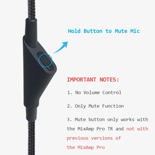 Miniatura 2 de Cable de repuesto para Astro A40TR con función de silencio en línea, cable de audio para juegos con función de silencio compatible con auriculares