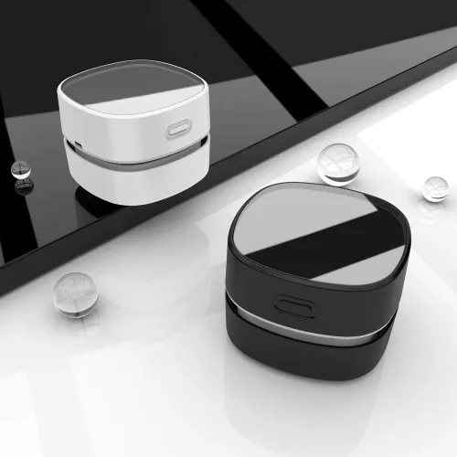 Miniatura 7 de ODISTAR Aspiradora de mostrador, mini barredora de polvo de mesa con temporizador digital, resistencia de hasta 400 minutos, rotación de 360º