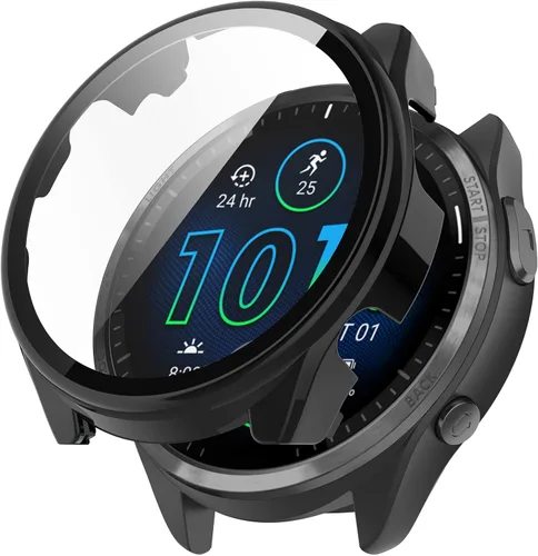 Miniatura 5 de FitTurn Compatible con Garmin Forerunner 965 - Funda protectora de pantalla de repuesto para PC, delgada, cobertura completa 3D, protector