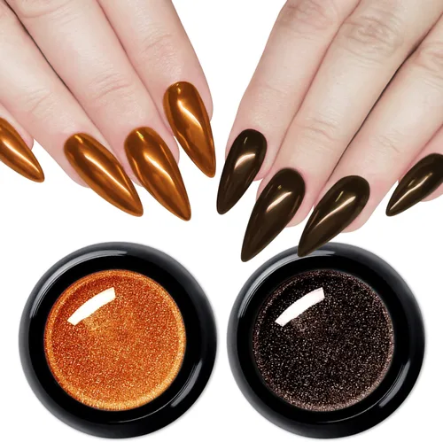 Miniatura 10 de 2 piezas de polvo de uñas cromado perla blanca súper brillante efecto espejo metálico, polvo cromado de unicornio de luna blanca para uñas, polvos