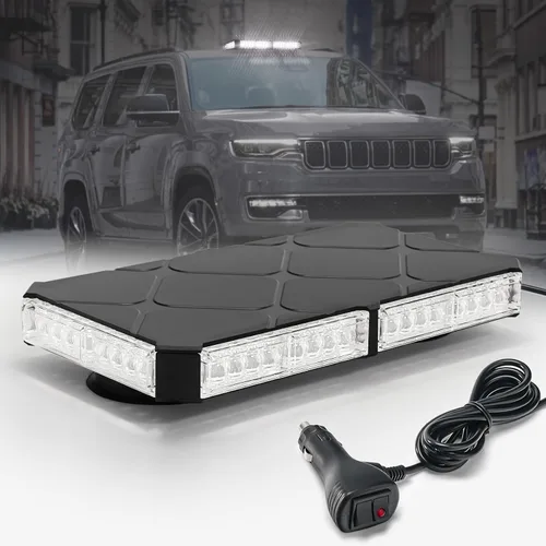 Miniatura 14 de Luces Estroboscópicas Magnéticas Ámbar de Techo para Camiones, Luz de Advertencia de Emergencia y Precaución para Vehículos y Automóviles