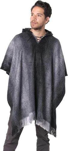 Gamboa Alpaca Poncho Mens Ponchos Adult Pancho Mexican Wool Poncho Blanket Cloak with Hood Winter Poncho Sweater