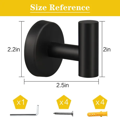 Miniatura 6 de Mdvora Paquete de 2 ganchos dorados cepillados, ganchos de baño de acero inoxidable SUS304 para dormitorio, cocina, hotel, oficina