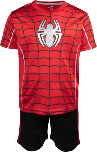 Miniatura 6 de Marvel Vengadores Pantera Negra Spiderman Hulk - Juego de camisa deportiva y shorts para niño
