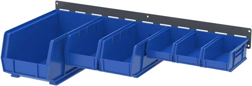 Miniatura 4 de Akro-Mils 30632 - Riel de almacenamiento de acero con listones de acero para almacenamiento de pared resistente para AkroBins, 32 pulgadas de ancho