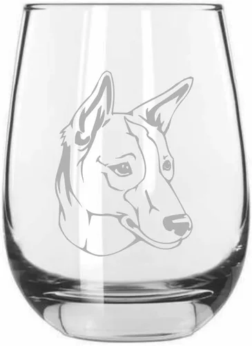 Miniatura 248 de Sakhalin Husky Dog - Copa de vino grabada personalizada de 15.25 onzas sin tallo