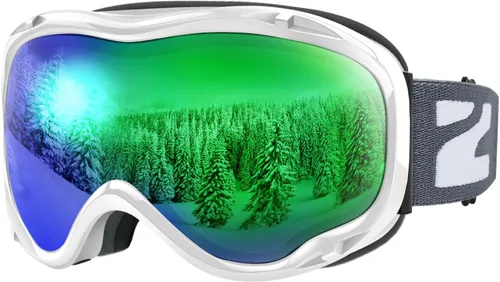 Miniatura 11 de ZIONOR Lagopus Gafas de protección UV para esquí y snowboard, antiniebla, para hombres, mujeres, jóvenes A0-vlt 10.5% Marco Blanco Lente Plata