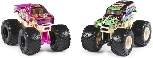 Monster Jam Camiones monstruo fundidos a presión, escala 1:64, juguetes para niños de 3 años en adelante, paquete de 2 series 24 (Grave Digger vs