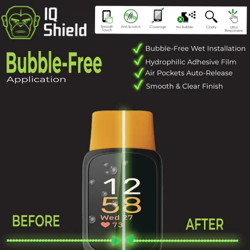 Miniatura 2 de IQShield Paquete de 6 protectores de pantalla para Fitbit Inspire 3, fácil de instalar, ultrafino, antiarañazos, antiburbujas, película de TPU