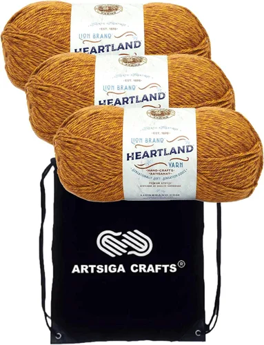 Miniatura 40 de Lion Brand Heartland Capitol Reef 136-140 (3 cadejos - mismo lote de tinte) Hilo estambre medio #4 acrílico para crochet y tejer con bolsa
