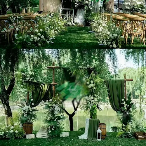 Miniatura 2 de Cortinas de fondo de gasa traslúcida de 10 x 10 pies, cortinas de tela de gasa para bodas, cortina larga transparente para sala de estar, decoración