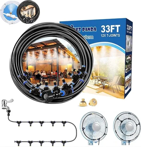 Miniatura 2 de POCKET PANDA Misters de ventilador para enfriar al aire libre, kit de nebulización de ventilador. Anillo Mister integrado para exterior con válvula