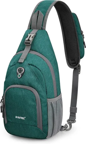 G4Free Bolso bandolera RFID, mochila cruzada para el pecho, bolso de hombro para senderismo al aire libre Verde