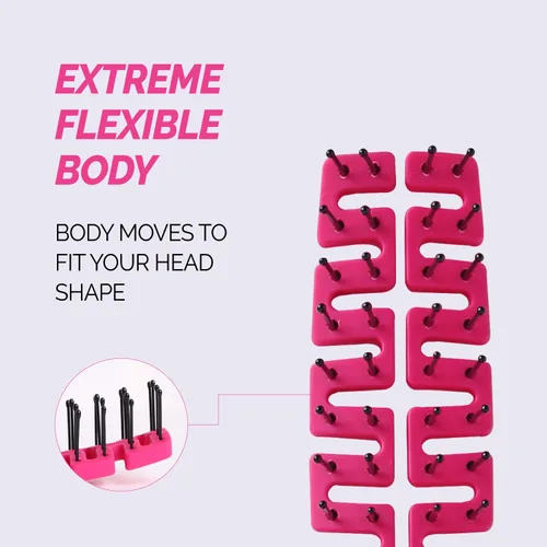Miniatura 6 de Cepillo de pelo plegable compacto con espejo, peine desenredante para adultos y niños, portátil para viajes y almacenamiento, cabello húmedo y seco