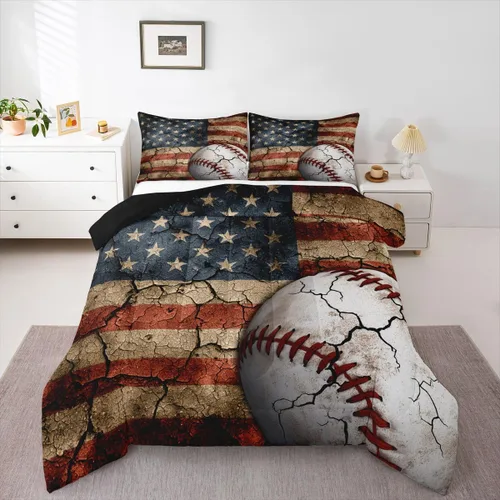 Miniatura 53 de Erosebridal Juego de edredón de bandera estadounidense tamaño individual para niños y adolescentes, juego de ropa de cama de camuflaje, edredón