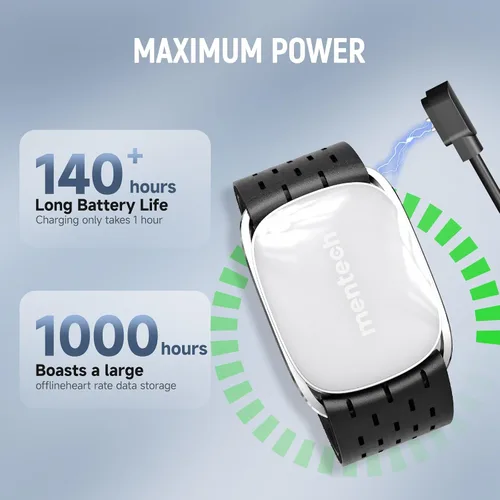 Miniatura 2 de Brazalete con monitor de frecuencia cardíaca Bluetooth, batería de 140 horas, altamente elástico y transpirable, 5 ATM impermeable, Ant+, uso