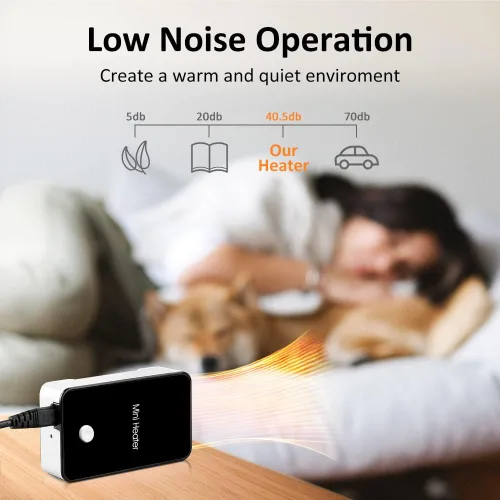 Miniatura 4 de Calentador de Espacio Portátil YOUCIDI Mini Calentador de Escritorio Ventilador Eléctrico Calentador de Aire para Habitación/Oficina/Escritorio Negro