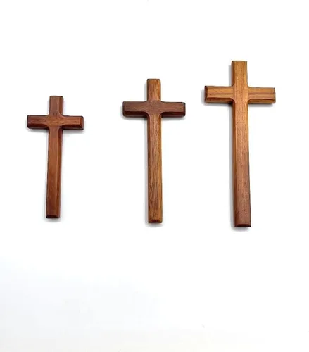 Miniatura 5 de St John the Baptist Orthodox Brotherhood Cruz de mano de madera simple y maciza, tamaño pequeño (pequeño)
