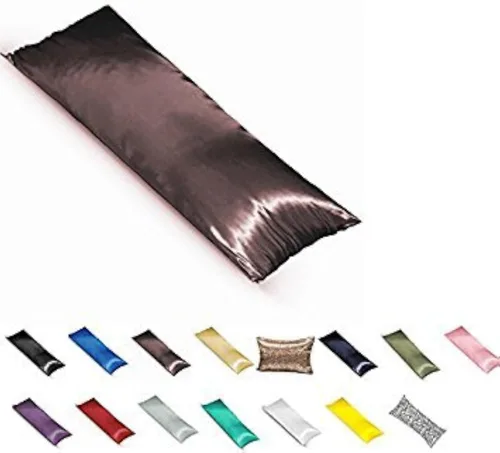 Miniatura 6 de TAOSON - Funda de almohada corporal de satén sedoso y suave, funda de almohada, protector de almohada, funda de cojín con cremalleras