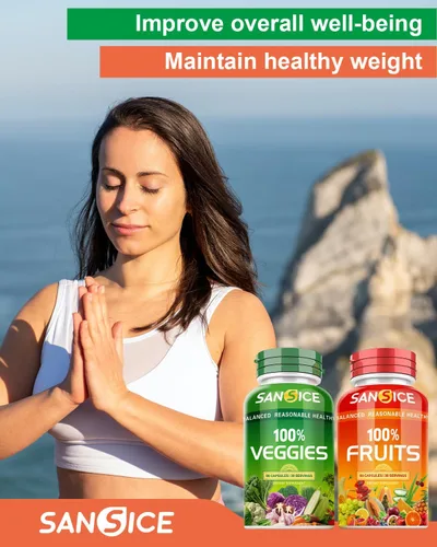 Miniatura 5 de Suplemento de frutas y verduras, 360 cápsulas de frutas y verduras naturales, suplementos vitamínicos para mujeres, hombres y niños, sin gluten