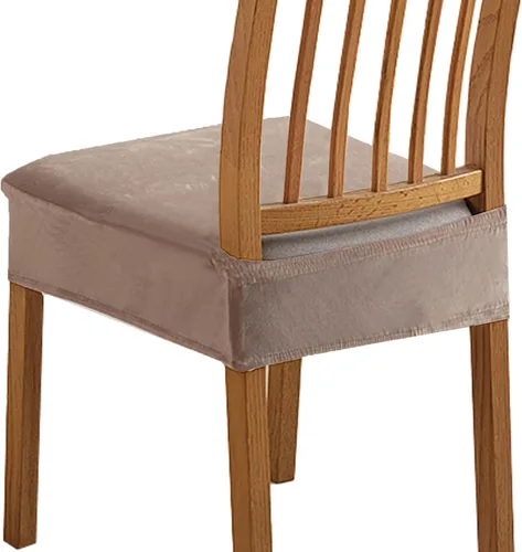 Miniatura 18 de Soft Dining Chair Seat Covers Set of 2, Velvet Seat Covers for Dining Room Chair Removable Washable Dining Room Chair Covers-Beige-2 Piece