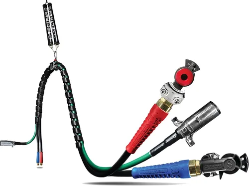 Miniatura 8 de Tectran Kit de línea de vida 3 en 1 Airpower Line Kit de tierno de resorte doble de 16 pulgadas Gladhands anodizados Empuñaduras premium