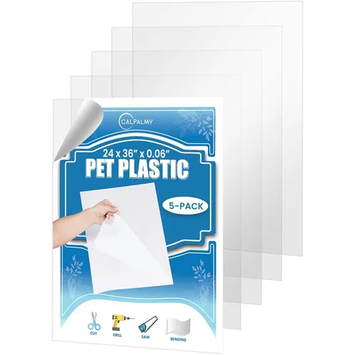 Miniatura 16 de Paquete de 10 paneles de plástico PET de 5 x 7 pulgadas / plexiglás de 0.04 pulgadas, alternativa de vidrio irrompible, ligera y asequible. Uso