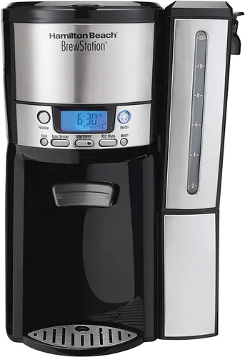 Miniatura 9 de Hamilton Beach BrewStation (47950) - Cafetera para 12 tazas, máquina de café programable Negro y plateado