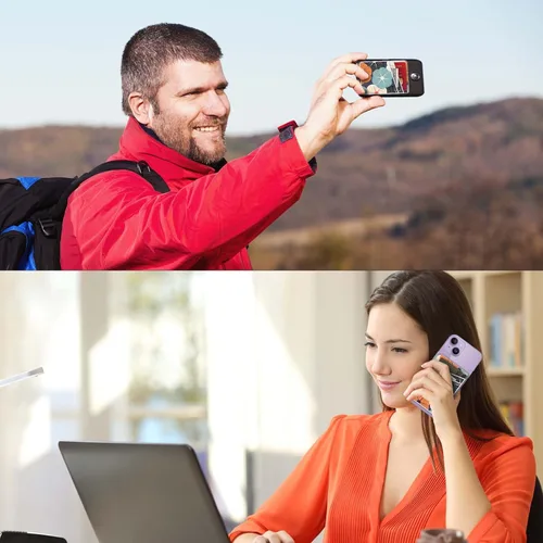 Miniatura 5 de Cartera de cuero para teléfono con tarjetero para teléfono, adhesivo para teléfono con adhesivo, elegante funda para tarjetas de crédito, adecuado