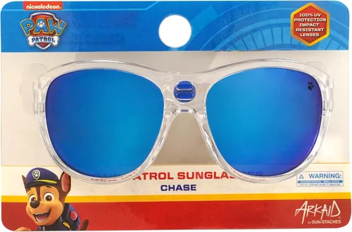 Miniatura 6 de Sun-Staches Arkaid - Gafas de sol oficiales de Paw Patrol para niños, envoltura deportiva blanca y azul Chase UV 400 Talla única para la mayoría