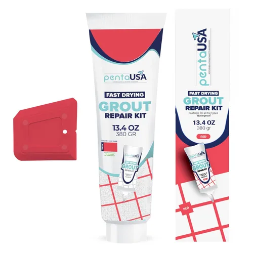 Miniatura 10 de PentaUSA Lechada para Azulejos - Reparaciones de Relleno de Lechada Grande, Kit de Reparación de Lechada de Secado Rápido, Fórmula Inodora - Incluye