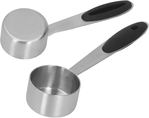2 cucharas medidoras de café, acero inoxidable, 1/8 taza, 1.0 fl oz, café en grano de leche en polvo, cuchara medidora de té, cuchara de cocina para