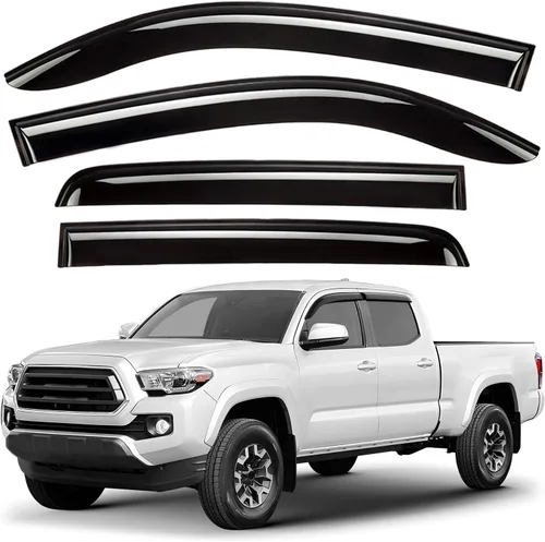 Miniatura 32 de Deflectores de ventana tintados ahumados con cinta adhesiva para ventana lateral, deflectores de lluvia compatibles con Toyota RAV4 2013-2018 - 4