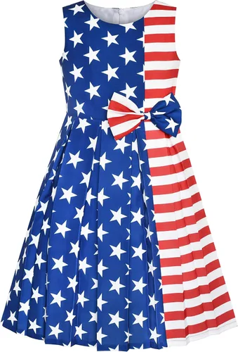 Sunny Fashion - Vestido de colores en bloques de contraste para niñas, para fiestas, tallas 4-14.