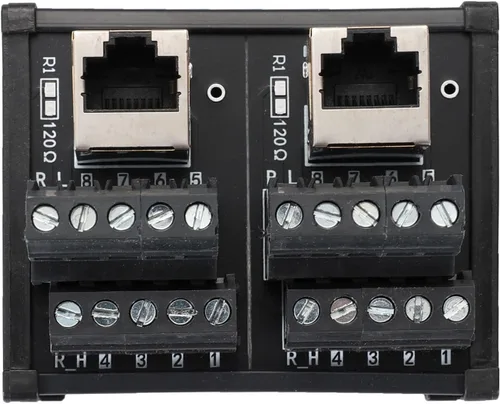 Miniatura 4 de Placa de distribución de conector Ethernet de montaje en riel DIN RJ45 8P8C, conector de bloque de terminales de conector vertical RJ45