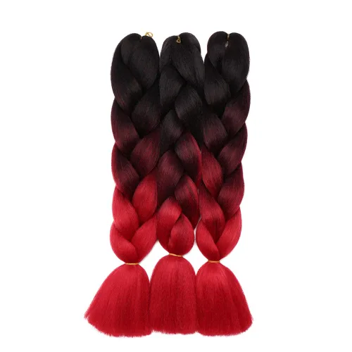 Miniatura 129 de Benehair Extensiones de cabello trenzado ombré de 24 pulgadas, 1 paquete de extensiones de cabello trenzado jumbo de alta temperatura, cabello