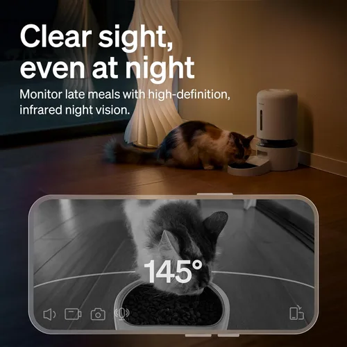 Miniatura 2 de PETLIBRO Comedero automático para gatos con cámara, video HD 1080P con visión nocturna, alimentador WiFi 5G para mascotas con audio de 2 vías, Blanco
