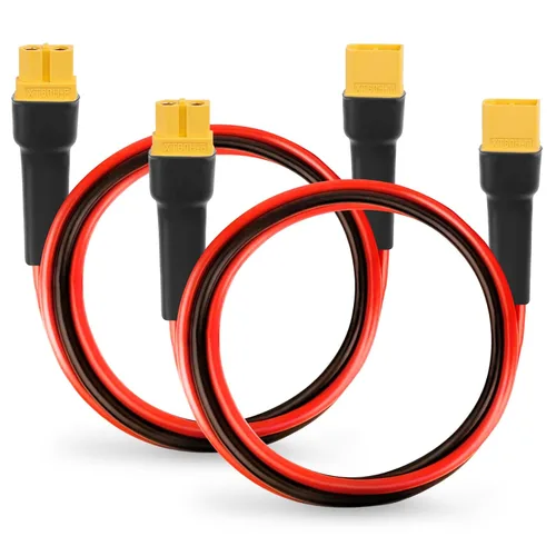 Cable de extensión XT60 de 10 AWG de 2 pies, 2 unidades, 2 unidades, 2, 3, 5, 10, 10, 15, 20, 20, 25, 30, 35, 40, 50, 75, 100 pies, conector hembra