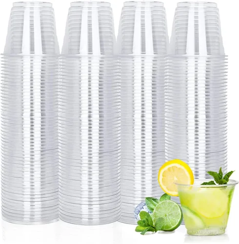 Miniatura 16 de TashiBox 100 tazas de plástico de 16 onzas, tazas de café helado para llevar, tazas de fiesta de PET transparentes