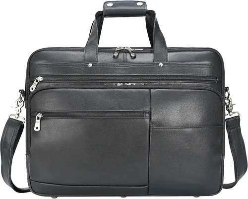 Miniatura 2 de Polare - Maletín de cuero de grano completo XL de 18 pulgadas para hombres, maletín de viaje de negocios, bolsa de mensajero para portátil de 17.3