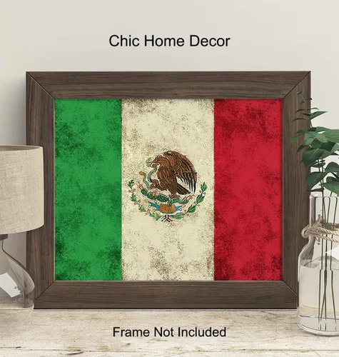 Miniatura 3 de Arte de pared con la bandera mexicana de México, regalos de bandera mexicana, decoración de bandera para cuartos, mural regalos mapa, decoración