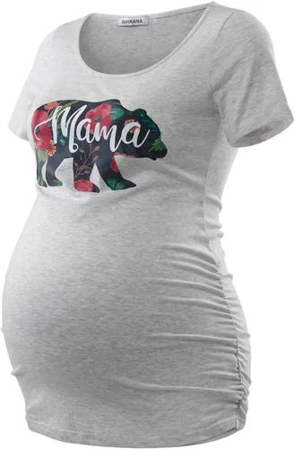 Miniatura 121 de GINKANA Blusas de maternidad de manga corta, diseño floral, fruncido, casual, para mamá, para embarazo