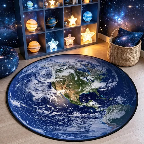 Miniatura 10 de keepcute Alfombra Redonda de Registro de Música Negra para Dormitorio, Sala de Estar, Estudio, Alfombra Antideslizante para Jugar, Alfombra